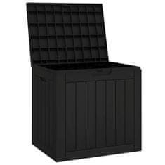 Greatstore Vrtna škatla za shranjevanje črna 55,5x43x53 cm PP