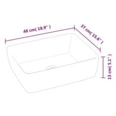 Vidaxl Umivalnik bel 48x37x13 cm keramični pravokotni