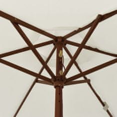 shumee Vrtni senčnik z lesenim drogom peščen 196x231 cm