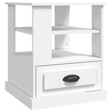 Vidaxl Stranska mizica bela 50x50x60 cm inženirski les