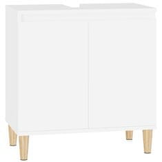 Vidaxl Omarica za umivalnik bela 58x33x60 cm inženirski les