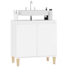 Vidaxl Omarica za umivalnik bela 58x33x60 cm inženirski les
