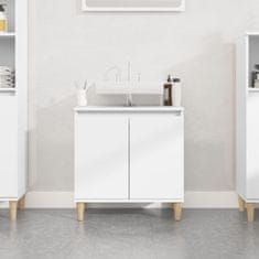 Vidaxl Omarica za umivalnik bela 58x33x60 cm inženirski les
