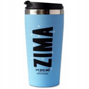 shumee Termo skodelica za pijačo z napisom zima 450 ml modra
