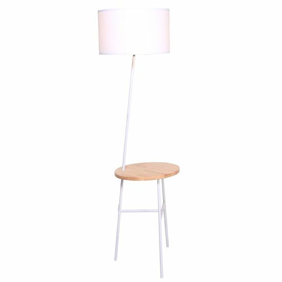 DKD Home Decor Talna svetilka DKD Home Decor Bela Rjava Poliester Kovina Borovničev les (40 x 65 x 152 cm)