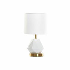 DKD Home Decor Namizna svetilka DKD Home Decor Bela Poliester Kovina Keramika 220 V Zlata 50 W (20 x 20 x 37 cm)