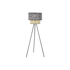 DKD Home Decor Talna svetilka DKD Home Decor Natural Black Metal Palms Polyester Colonial (60 x 60 x 129 cm)