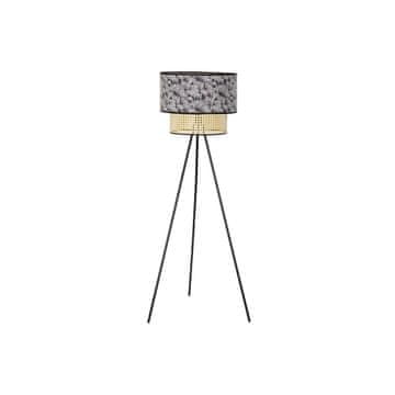 DKD Home Decor Talna svetilka DKD Home Decor Natural Black Metal Palms Polyester Colonial (60 x 60 x 129 cm)