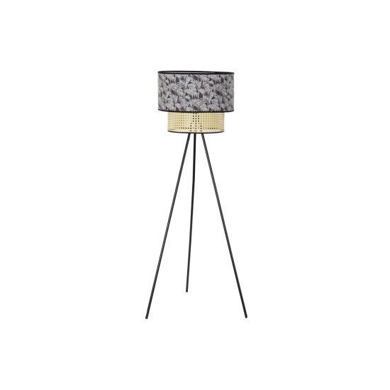 DKD Home Decor Talna svetilka DKD Home Decor Natural Black Metal Palms Polyester Colonial (60 x 60 x 129 cm)
