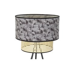 DKD Home Decor Talna svetilka DKD Home Decor Natural Black Metal Palms Polyester Colonial (60 x 60 x 129 cm)