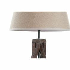 DKD Home Decor Namizna svetilka DKD Home Decor Les Bombaž Temno rjava (35 x 35 x 56 cm)