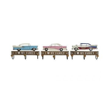 DKD Home Decor Stenski obešalnik DKD Home Decor 29 x 8 x 17 cm Kovina Vintage MDF Wood (3 kosi)