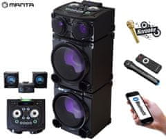 Manta SPK5520 prenosni KARAOKE zvočnik, Bluetooth, 300W, Equalizer, X-Bass, FM Radio, USB/microSD/MIC-in