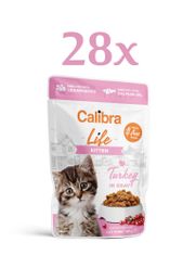 Calibra Life hrana za mačke, Kitten, koščki purana v omaki, 28 x 85 g