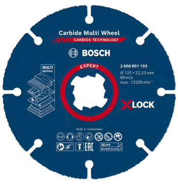 BOSCH Professional rezalna plošča EXPERT Carbide Multi Wheel X-LOCK, 125 mm, 22,23 mm (2608901193)
