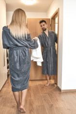 Interkontakt Ženski bombažni kopalni plašč model KIMONO 02 Dark Grey S