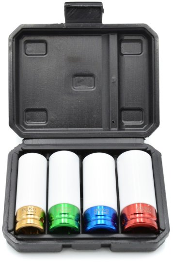 GEKO Set udarnih vtičnic 1/2" s pokrovom 17-22 mm