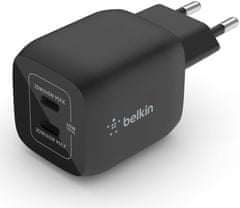 Belkin stenski polnilnik, 2 x USB-C, PD, 45 W, črn
