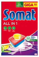 Somat All in One tablete za pomivalni stroj, limona, 90/1