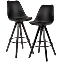 Bruxxi Barski stol Urban (SET 2), umetno usnje, črna barva