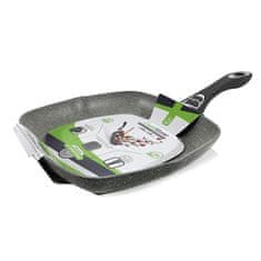 Cookstone ponev žar 28cm / kvadratna / 1 ročaj / indukcija / aluminij, kamnita prevleka