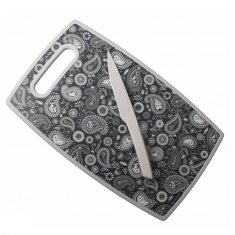 Brandani Deska za rezanje z nožem Shanti 37x23cm / pravokotna / pp, inox