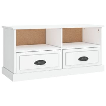 Vidaxl TV omarica visok sijaj bela 93x35,5x45 cm inženirski les