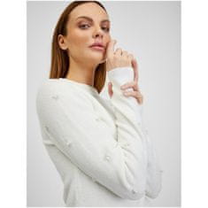 Orsay Bel ženski pulover z okrasnimi detajli ORSAY_507491-001000 S