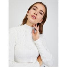 Orsay Beli ženski pulover z rebrastimi rokavi ORSAY_507466044000 L