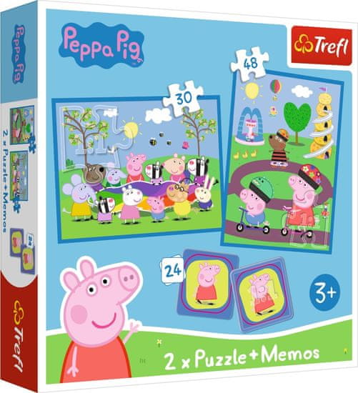 Trefl Set 3 v 1 Happy moments s pujsom Pepinom (2x puzzle + pexeo)