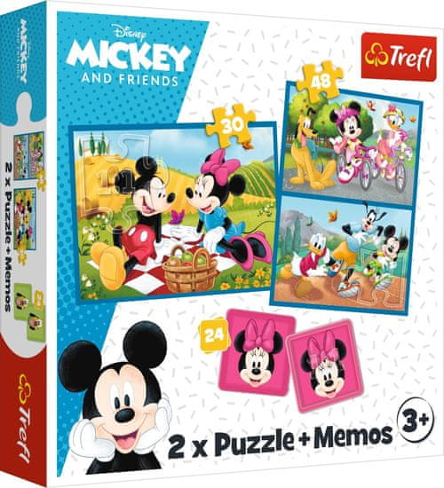 Trefl Set 3 v 1 Mickey in prijatelji (2x puzzle + pexe)