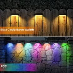 ECOLIGHT Solarna vrtna stenska svetilka LED RGB + Toplo bela