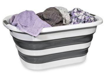 HomeLife Zložljiva silikonska košara za perilo 40L, siva - SKP5226