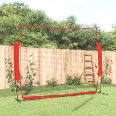 Vidaxl Prenosna baseball mreža rdeča in črna 369x107x271 cm