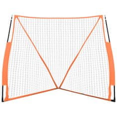 Vidaxl Prenosna baseball mreža oranžna in črna 183x182x183 cm
