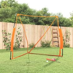 shumee Prenosna baseball mreža oranžna in črna 183x182x183 cm