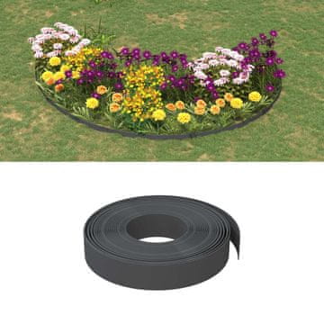 Vidaxl vidaXL Vrtna obroba, siva, 10 m, 10 cm, polietilen