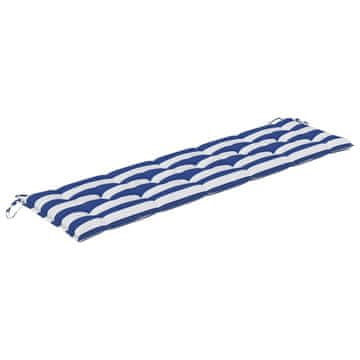 Vidaxl Blazina za vrtno klop modro bele črte 180x50x7 cm oxford