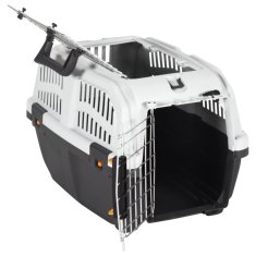 Vidaxl Transporter za male živali s kovinskimi vrati 48x31,5x31 cm PP