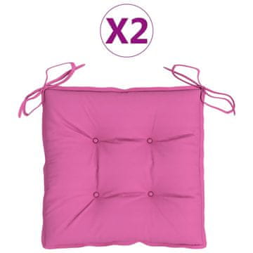 Vidaxl Blazine za stole 2 kosa roza 50x50x7 cm oxford tkanina