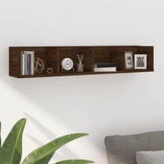 Vidaxl Stenska polica rjav hrast 100x18x18 cm inženirski les