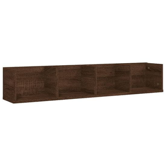 Vidaxl Stenska polica rjav hrast 100x18x18 cm inženirski les