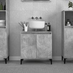 Vidaxl Omarica za umivalnik betonsko siva 58x33x60 cm inženirski les
