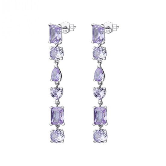Rosato Luksuzni srebrni uhani z vijoličnimi cirkoni Gemma RZGE21