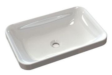SAPHO ASTORIA Vgradni Umivalnik, Lit Marmor 55x37, Eleganten Bel Pravokotnik