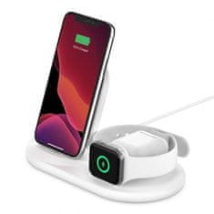 Belkin BOOST CHARGE 3v1 brezžično polnjenje za iPhone/Apple Watch/AirPods, belo