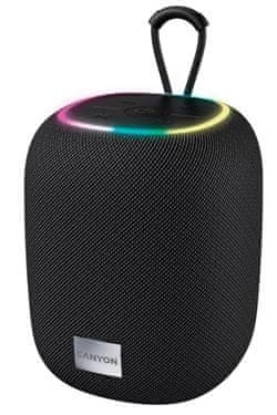 Canyon Zvočnik BSP-8, RGB, BT V5.2, BLUETRUM AB5362B, 1x10W, USB-C, USB-A, microSD, AUX, črn