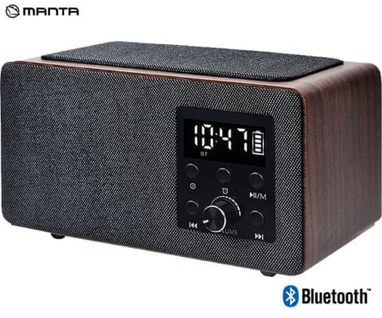 Manta RDI910 WC radio/ura/budilka, FM Radio, Bluetooth, microSD/AUX