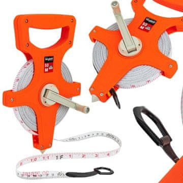 hurtnet Geodetski meterski trak 12mm x 50m iz steklenih vlaken – obojestranska lestvica