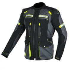 MAXX NF 2210 Tekstilna jakna dolga črno sivo zelena refleks XL